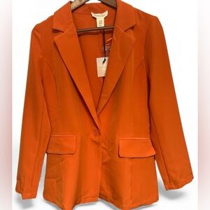 New with tags Happily Grey Bold Orange Women's Blazer size medium